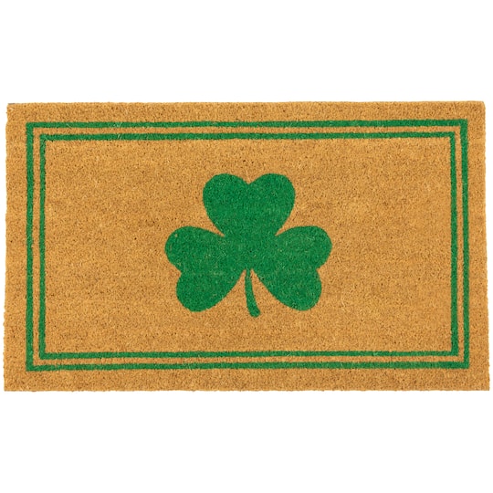 Green Shamrock & Double Stripe Doormat